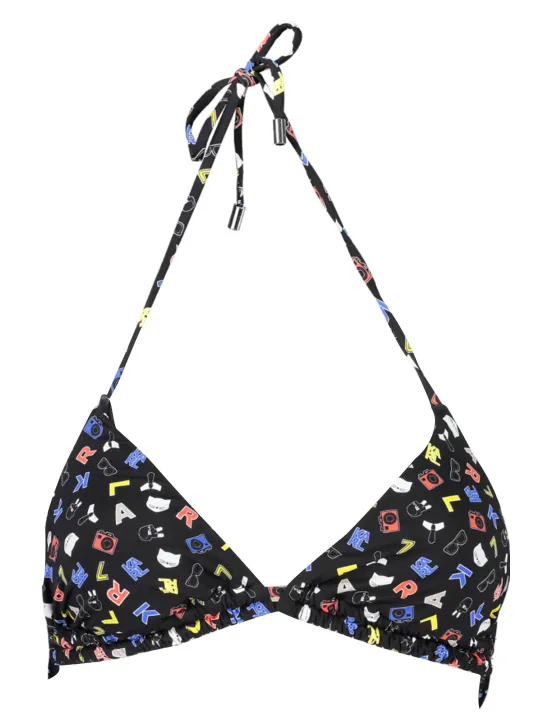 "Karl Lagerfeld Beachwear Badeanzüge & Bikinis im Sale | Dreieckiger Badeanzug mit Polsterung und Spitzenverschluss online kaufen"|Planet-Deluxe