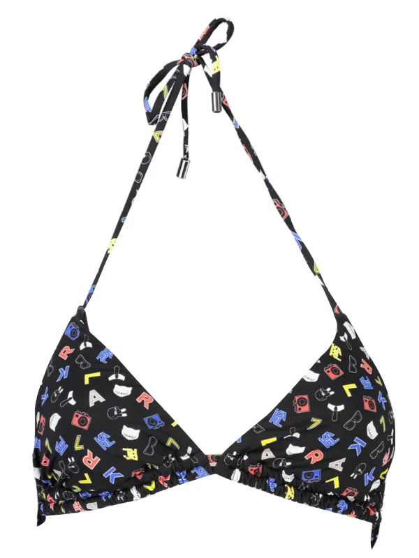 "Karl Lagerfeld Beachwear Badeanzüge & Bikinis im Sale | Dreieckiger Badeanzug mit Polsterung und Spitzenverschluss online kaufen"|Planet-Deluxe