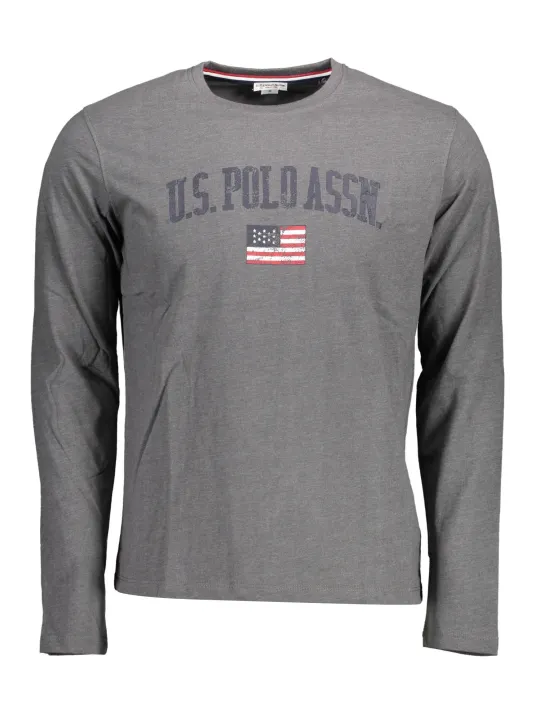 "U.S. POLO T-Shirts im Sale | US Polo Graues Rundhals TShirt mit Logo Druck Herren online kaufen"|Planet-Deluxe