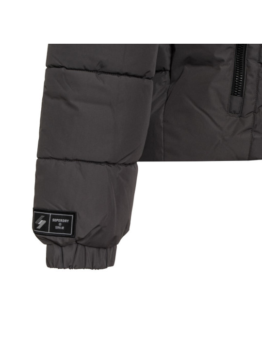 Graue Superdry Winterjacke mit Tasche