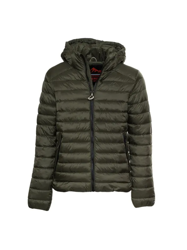 Grüne Superdry Daunenjacke mit Kapuze