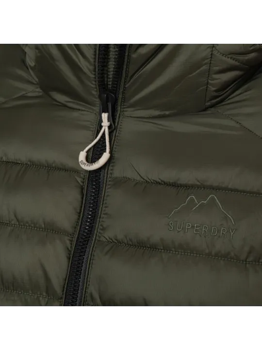 Grüne Superdry Daunenjacke mit Logo