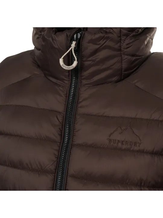 Schwarze Superdry gesteppte Pufferjacke Detail
