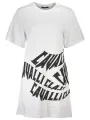 "Cavalli Class Kleider im Sale | Cavalli Class Print Kleid mit Logo und Rundhals - Weiß online kaufen"|Planet-Deluxe