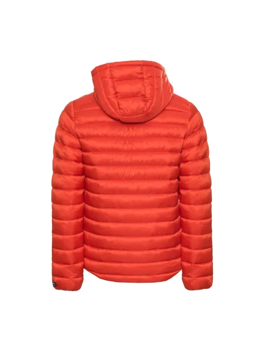Orange gesteppte Superdry Pufferjacke mit Kapuze
