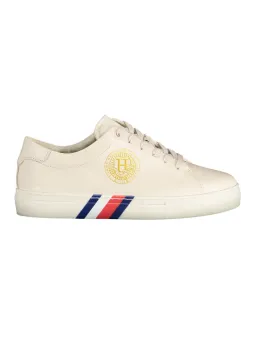 "Beige Sneaker aus Bio-Baumwolle mit Kontrastdetails"