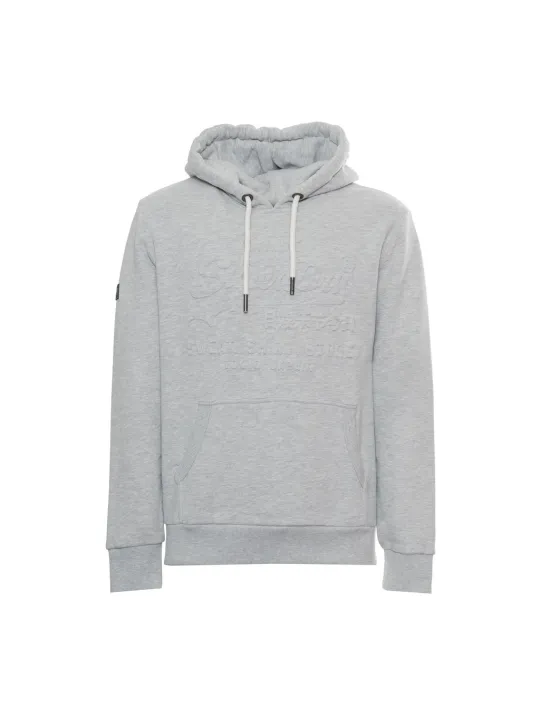 Grauer Superdry Hoodie mit Logo