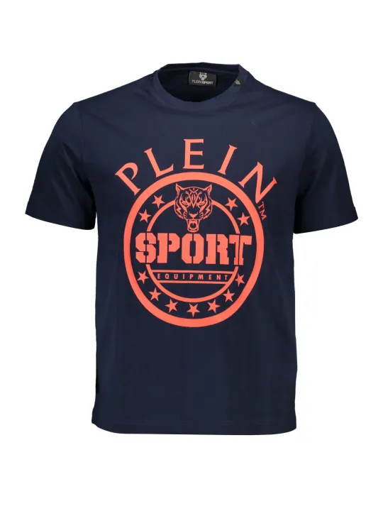 "Plein Sport T-Shirts im Sale | Kontrast T-Shirt mit Rundhals und Logo Navy online kaufen"|Planet-Deluxe