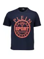 "Plein Sport T-Shirts im Sale | Kontrast T-Shirt mit Rundhals und Logo Navy online kaufen"|Planet-Deluxe