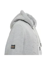 Grauer Superdry Kapuzenpullover mit Logo