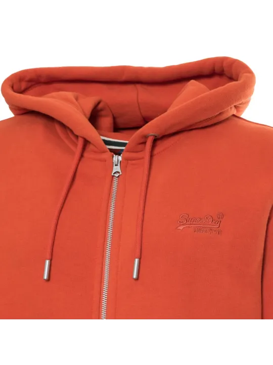 Orange Superdry Kapuzenpullover mit Reißverschluss