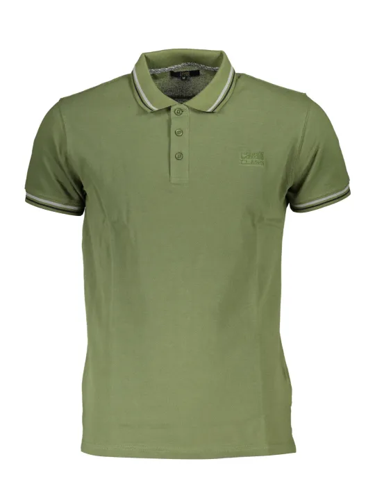 "Cavalli Class Poloshirts im Sale | Cavalli Class Poloshirt Stickerei Kontrastdetails Grün online kaufen"|Planet-Deluxe