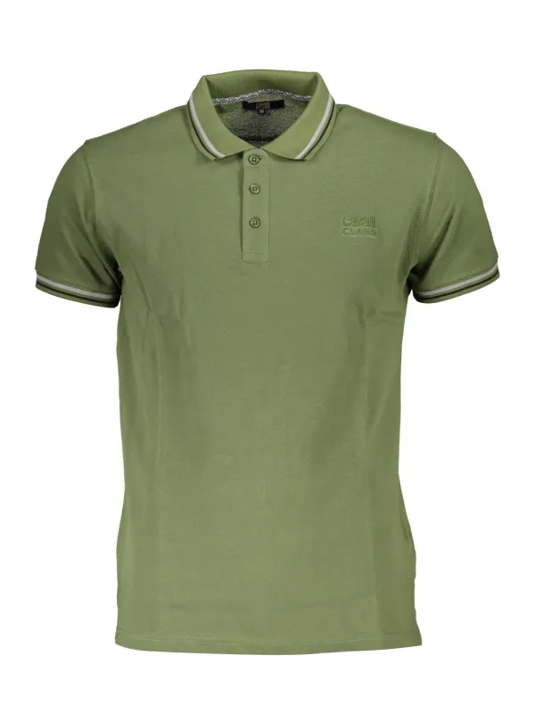 "Cavalli Class Poloshirts im Sale | Cavalli Class Poloshirt Stickerei Kontrastdetails Grün online kaufen"|Planet-Deluxe