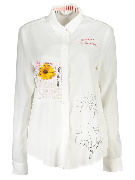 "Desigual Startseite im Sale | DESIGUAL LANGARMSHIRT DAMEN WEIß online kaufen"|Planet-Deluxe