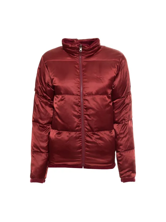 Rote Damen Pufferjacke mit Reißverschluss