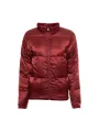 Rote Damen Pufferjacke mit Reißverschluss