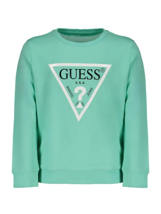 "GUESS JEANS Startseite im Sale | GUESS JEANS SWEATSHIRT OHNE REISSVERSCHLUSS KIND GRÜN online kaufen"|Planet-Deluxe