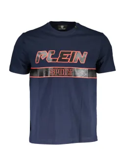 "Navy Blau Plein Sport Rundhals T-Shirt – Kurzarm, Logo"