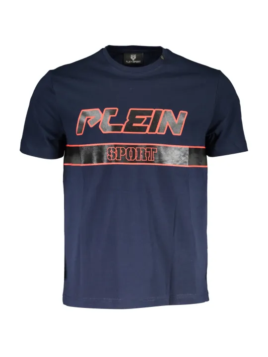 "Plein Sport T-Shirts im Sale | Kurzarm TShirt Rundhals Logo Plein Sport Navy Blau online kaufen"|Planet-Deluxe