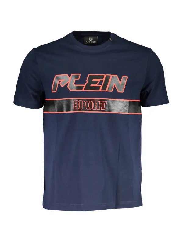 "Plein Sport T-Shirts im Sale | Kurzarm TShirt Rundhals Logo Plein Sport Navy Blau online kaufen"|Planet-Deluxe