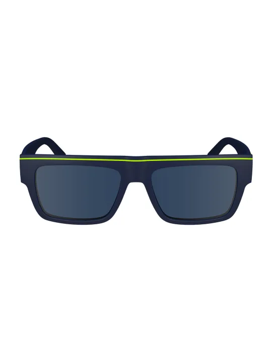 "Calvin Klein Sonnenbrillen im Sale | Calvin Klein Blaue Rechteckbrille mit Kontrastdetails online kaufen"|Planet-Deluxe