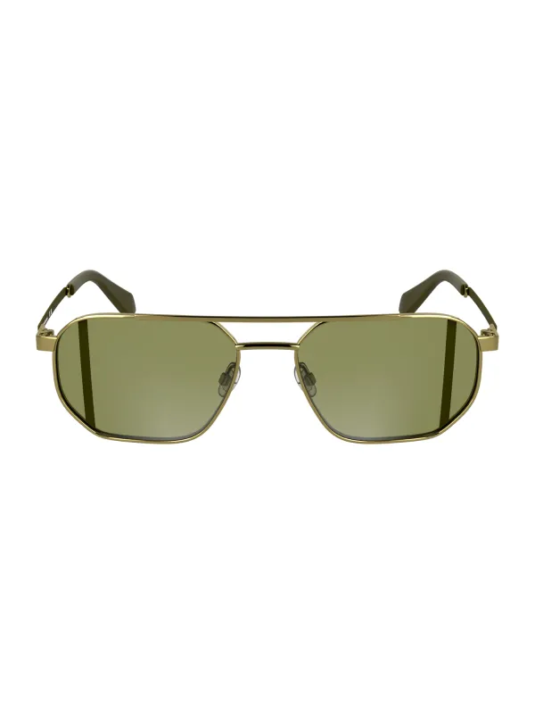 "Calvin Klein Sonnenbrillen im Sale | Calvin Klein Sonnenbrille Eckig Grün Metallrahmen 56mm online kaufen"|Planet-Deluxe