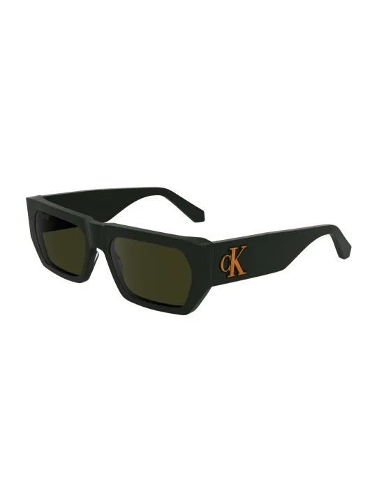 "Calvin Klein Sonnenbrillen im Sale | Calvin Klein BioAcetat Sonnenbrille Grün Rechteckig 55mm online kaufen"|Planet-Deluxe