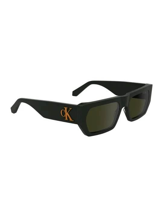 "Calvin Klein Sonnenbrillen im Sale | Calvin Klein BioAcetat Sonnenbrille Grün Rechteckig 55mm online kaufen"|Planet-Deluxe