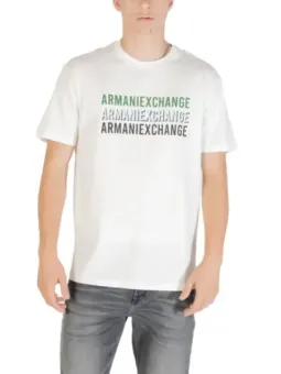 Armani Exchange Herren T-Shirt Weiß mit Print, Kurzarm