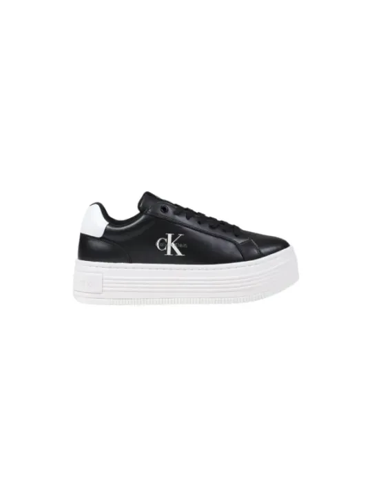 "Calvin Klein Jeans Sneakers im Sale | Calvin Klein Damen Plateau Sneaker Schwarz Leder online kaufen"|Planet-Deluxe