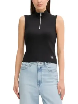 Calvin Klein Damen Zip Top ärmellos Schwarz - Herbst/Winter