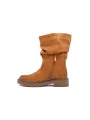 Robuste braune Leder Stiefelette mit Reißverschluss