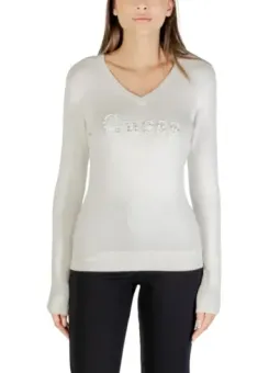 "Guess Damen V-Pullover Weiß - Herbst/Winter Must-Have"