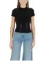 "Guess T-Shirts im Sale | GUESS Damen T-Shirt 488179 – Herbst/Winter Kurzarm, Hochgeschlossen, Schwarz – Baumwoll-Elasthan Mischung online kaufen"|Planet-Deluxe