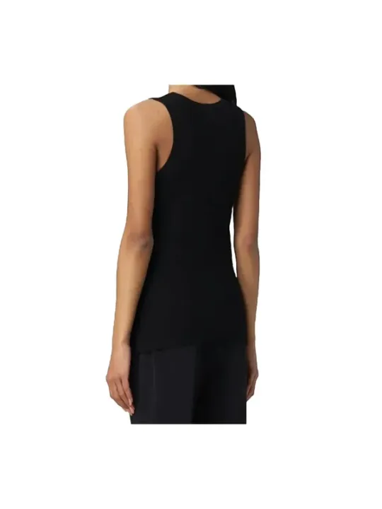 "Pinko Tanktops im Sale | Pinko Damen Tank-Top Herbst/Winter - Schwarzes Rundhals-Trägertop aus Baumwoll-Elasthan-Mix (Artikelcode: V_29195) online kaufen"|Planet-Deluxe