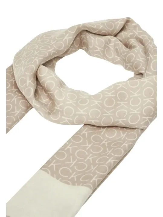 "Calvin Klein Halstücher im Sale | Calvin Klein Damen Halstuch 488081 - Beige mit Druckmuster, Herbst/Winter Kollektion online kaufen"|Planet-Deluxe