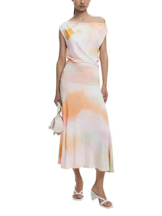 "Desigual Kleider im Sale | Desigual Sommerkleid Orange U-Boot ärmellos 487784 online kaufen"|Planet-Deluxe