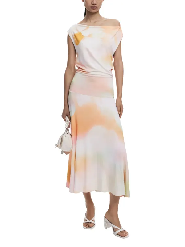 "Desigual Kleider im Sale | Desigual Sommerkleid Orange U-Boot ärmellos 487784 online kaufen"|Planet-Deluxe