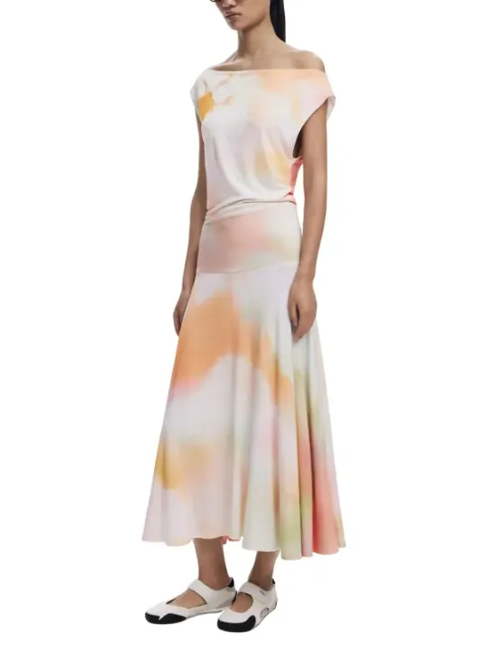 "Desigual Kleider im Sale | Desigual Sommerkleid Orange U-Boot ärmellos 487784 online kaufen"|Planet-Deluxe