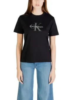 "Calvin Klein Damen T-Shirt Schwarz - Herbst/Winter Stil"