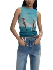 "Desigual Tank-Tops im Sale | Desigual - Desigual Canotta Donna online kaufen"|Planet-Deluxe