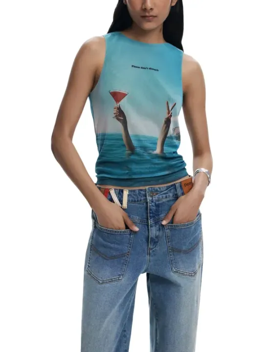 "Desigual Tank-Tops im Sale | Desigual - Desigual Canotta Donna online kaufen"|Planet-Deluxe