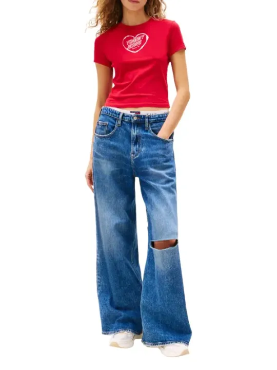 "Tommy Hilfiger Jeans T-Shirt im Sale | Tommy Hilfiger Jeans - Tommy Hilfiger Jeans T-Shirt Donna online kaufen"|Planet-Deluxe
