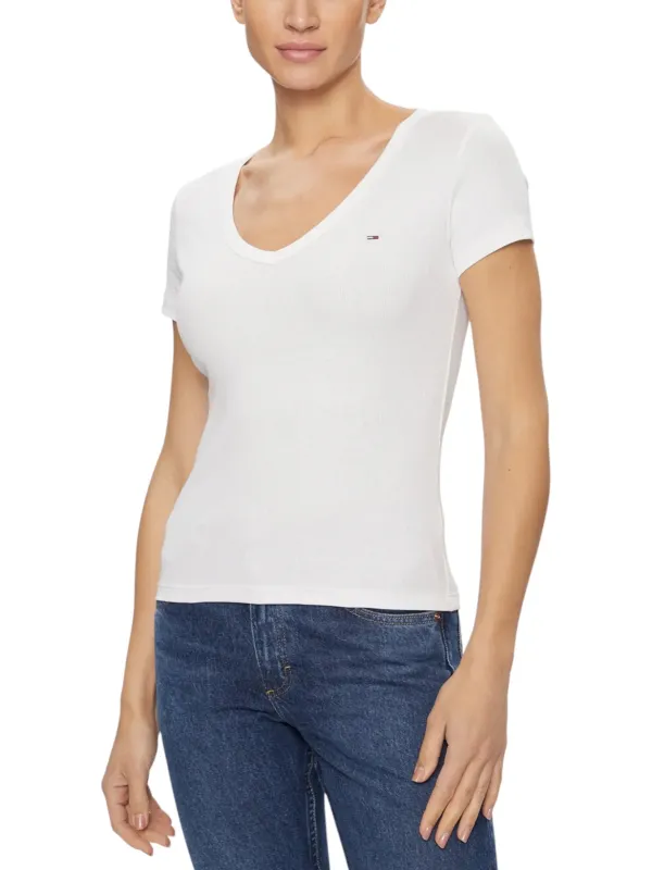 "Tommy Hilfiger Jeans T-Shirt im Sale | Tommy Hilfiger Jeans - Tommy Hilfiger Jeans T-Shirt Donna online kaufen"|Planet-Deluxe