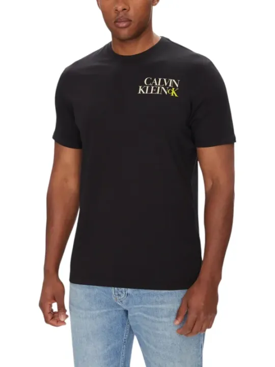 "Calvin Klein Jeans T-Shirts im Sale | Calvin Klein Herren TShirt Schwarz Druck HerbstWinter online kaufen"|Planet-Deluxe