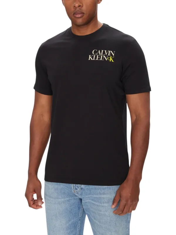 "Calvin Klein Jeans T-Shirts im Sale | Calvin Klein Herren TShirt Schwarz Druck HerbstWinter online kaufen"|Planet-Deluxe