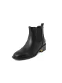 Schwarze Leder Chelsea Stiefelette Herren
