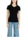 "Guess T-Shirts im Sale | Guess Damen TShirt Schwarz mit Druck und Pailletten online kaufen"|Planet-Deluxe