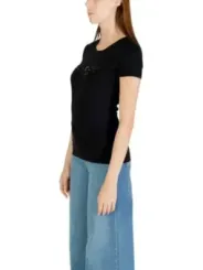 "Guess T-Shirts im Sale | Guess Damen TShirt Schwarz mit Druck und Pailletten online kaufen"|Planet-Deluxe