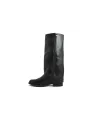 Schwarze Lederstiefel mit Reißverschluss